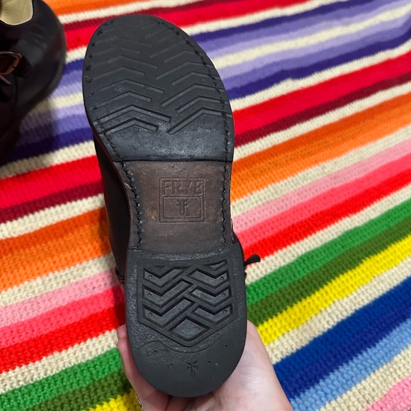 Frye Leather Short Boots Zip Back - Picture 3 of 14